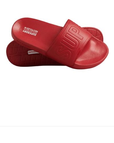 Superdry Code Core Pool Slides - Red