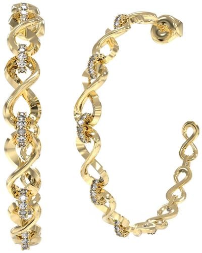 Guess Jube03266jwygt Hoop Earrings Infinity Gold - Metallic