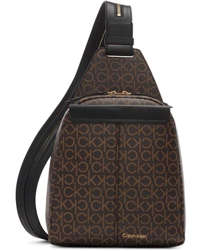 Calvin Klein Myra Convertible Sling Backpack - Brown