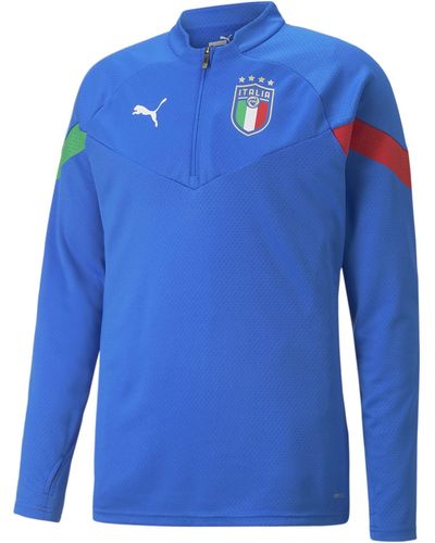 PUMA FIGC Italien Training 1/4 Zip Top blau/rot