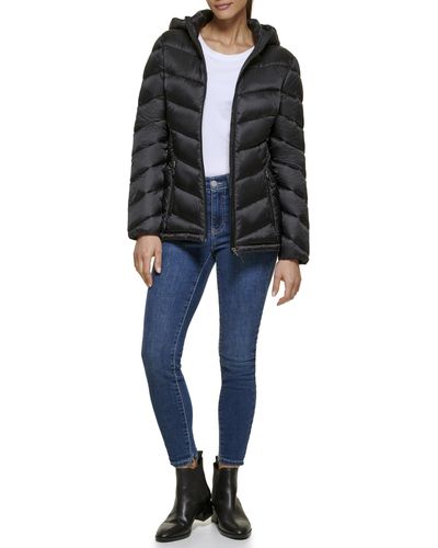 Calvin Klein Light-weight Hooded Puffer Jacket - Black