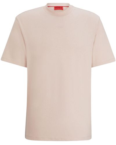 HUGO S Dapolino Relaxed-fit T-shirt In Cotton With Logo Print Pink