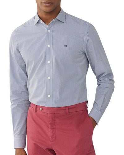 Hackett Essential Fine Bengal Stripe Shirt - Grey
