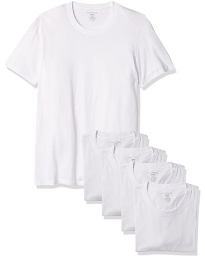 Nautica Cotton Crew Neck T-Shirt-Multi Packs Polohemd - Weiß