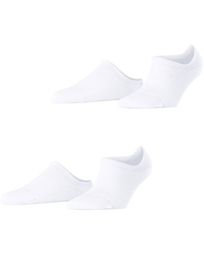 Esprit Sneakersocken Fine Rhomb 2-Pack W SN Baumwolle kurz gemustert 2 Paar - Weiß
