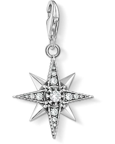 Thomas Sabo Pendentif Charm Royalty étoile femme Argent sterling 925 noirci 1756-643-14 - Métallisé