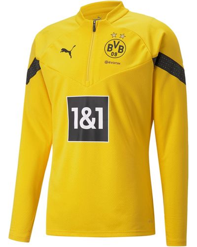 PUMA Borussia Dortmund Training 1/4 Zip Top T-Shirt - Gelb