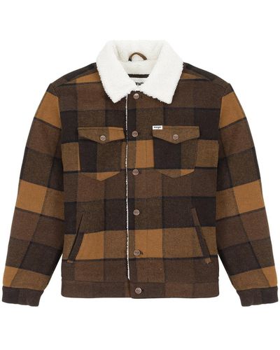 Wrangler Wool Trucker Jacket - Brown