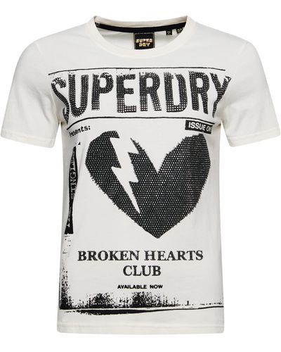 Superdry Vintage LO-FI Poster tee W1011090A Chalk 6 Mujer - Gris