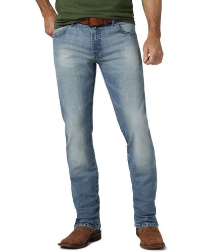 Wrangler Retro Slim Fit Straight Leg Jeans - Blau