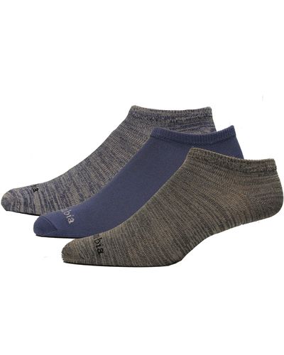 Columbia Super Soft Polytam Basic No Show Socks 3 Pair - Blue