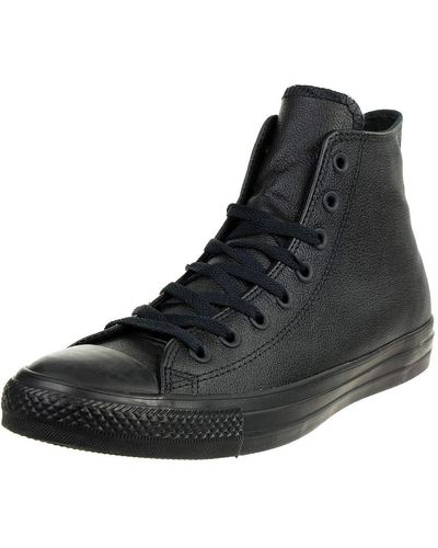 Converse All Star Hi Leather Sneaker Zwart Effen