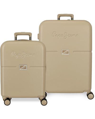 Pepe Jeans Accent Set di valigie nere 55/70 cm Rigida ABS Chiusura TSA integrata 116L 6,66 kg 4 ruote doppie bagaglio mano by Joumma Bags - Neutro