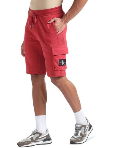 Calvin Klein Monologo Badge Short Shorts - Red
