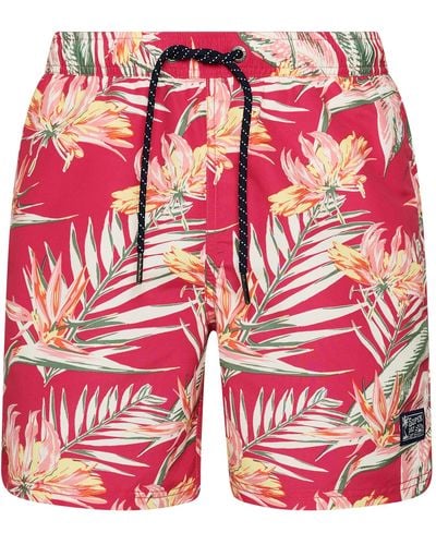 Superdry Vintage Hawaiian Swimshort W2 - Zwemshort, Paradise Pink, Medium - Rood