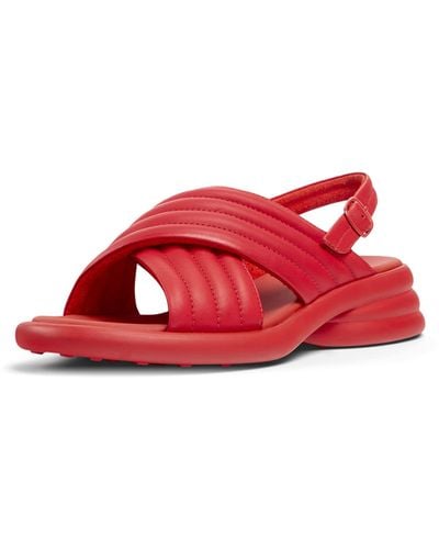 Camper Spiro Heeled Sandalen Voor - Rood
