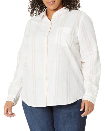 Goodthreads Washed Cotton Long-sleeve Boyfriend Shirt - White