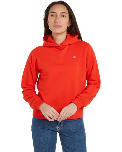 Calvin Klein Hoodie mit Kapuze - Rot