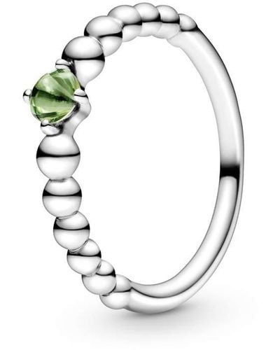 PANDORA Anello Pietra Verde Agosto - Metallizzato