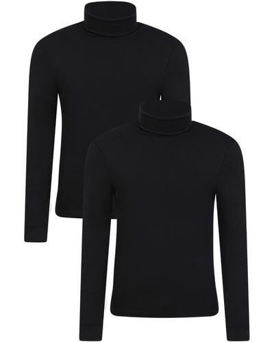 Mountain Warehouse Meribel Cotton Roll Neck Baselayer 2pk Multipack Black Xl