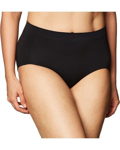 Bali Womens One Smooth All Over Smoothing Panty Briefs Underwear - Black