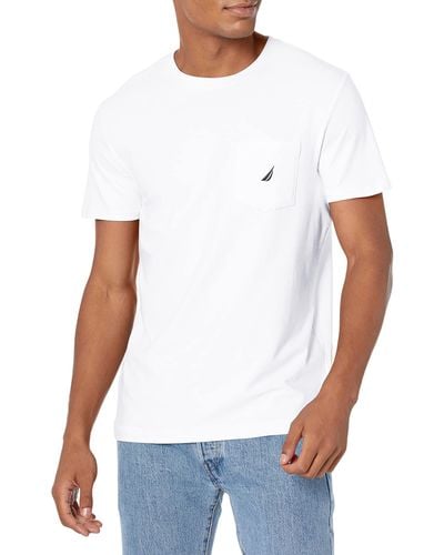 Nautica Big Solid Pocket T-shirt, Bright White, 3xlt Tall