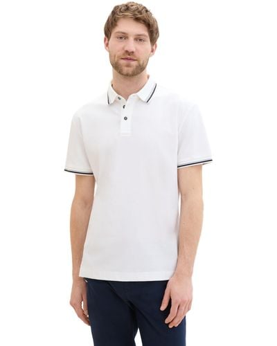 Tom Tailor Basic Piqué Poloshirt - Weiß