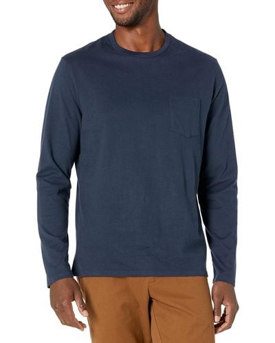 Amazon Essentials Slim-Fit Long-Sleeve with Pocket T-Shirt - Blau
