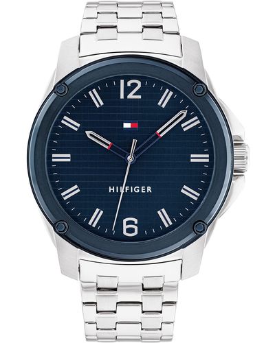 Tommy Hilfiger 1710487 Stainless Steel Case And Link Bracelet Watch Color: Silver - Blue