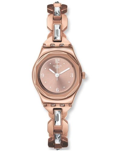 Swatch YSG136G 24mm Gold Plated Stainless Steel Case Rose Gold Gold Plated Stainless Steel Mineral Watch - Mettallic