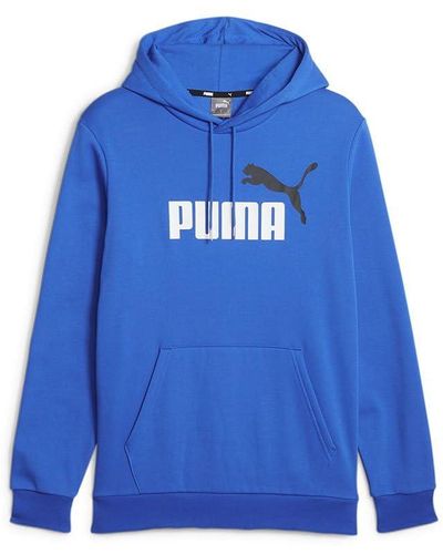 PUMA ESS+ 2 Col Big Logo Hoodie FL Sweatshirt - Blau