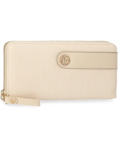 Pepe Jeans Sprig Wallet With Card Holder Beige 19.5x10x2cm Faux Leather By Joumma Bags - Natural