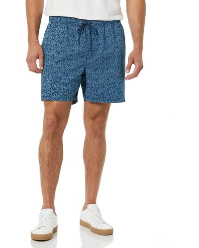 Amazon Essentials Pantalón Corto Informal con Cordón y Tiro de 15 Cm Hombre - Azul