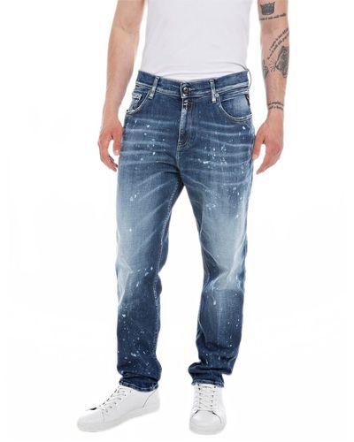 Replay Jeans Sandot Tapered-Fit aus Komfort Denim - Blau