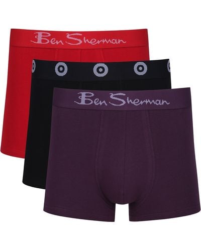 Ben Sherman Boxershorts in Blau/Schwarz/Orange | Trunks aus weicher - Lila