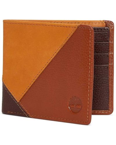 Timberland Patchwork Bifold Wallet Mid Brown One Size Mid Brown