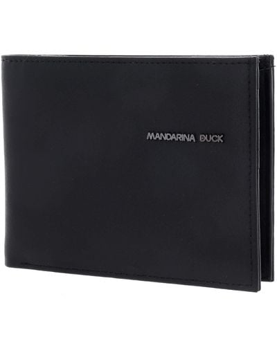 Mandarina Duck Detroit Leather RFID Bifold Wallet M Black - Schwarz
