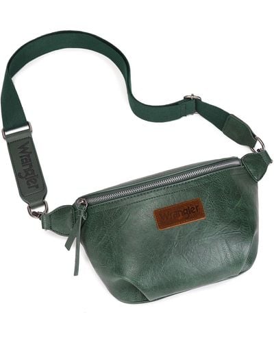 Wrangler Vintage Sling Bag For Chest Bum Bag Ladies Waist Packs Crossbody Purse - Green