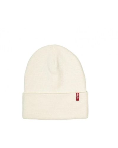 Levi's Slouchy Red Tab Beanie Muts - Wit