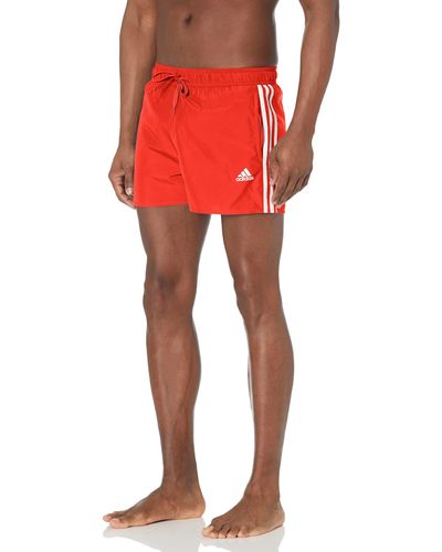 adidas Standard Classic 3-stripes Swim Shorts - Red