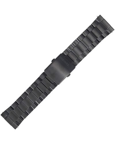 DIESEL Watch Strap 26 Mm Stainless Steel Black - Dz-4309 - Grey