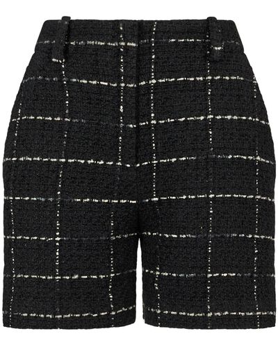 HUGO Hatisi-1 Karierte Regular-Fit Shorts aus Tweed Schwarz 40