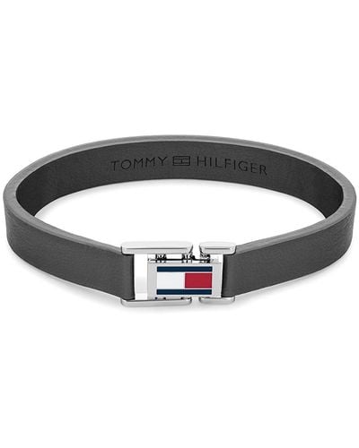 Tommy Hilfiger Jewellery Men's Leather Bracelet Grey - 2790428 - Black