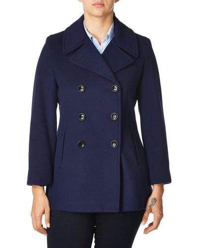 Calvin Klein Double Breasted Peacoat - Blue