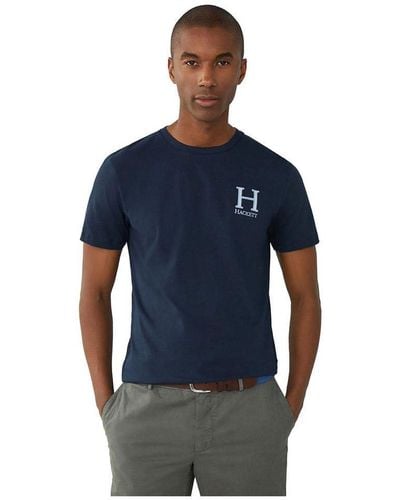 Hackett Hackett Heritage H Short Sleeve T-shirt Xl - Blue