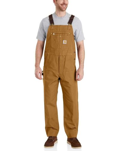 Carhartt Relaxed Fit Duck Bib Overall Brown,l34-w50 - Natural