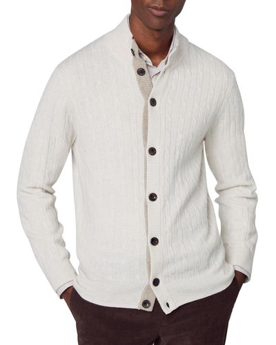 Hackett Cable Fbutton Cardigan Jumper - White