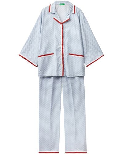 Benetton Pig(Hemd+Hose) 41HH3P00E Pyjamaset - Weiß