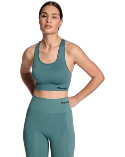 Hummel Hmltif Seamless Sports Top Yoga T-Shirt Mit Recyceltes Polyamid - Blau