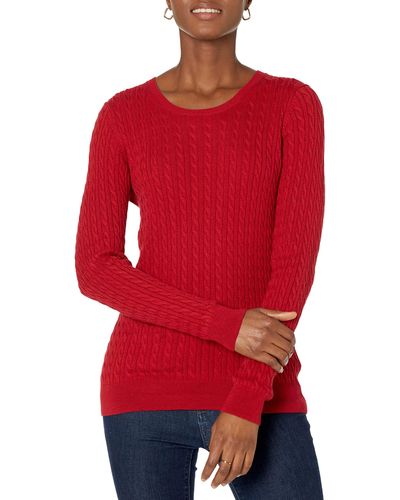 Amazon Essentials Plus Size Lightweight Crewneck Cardigan Sweater - Red
